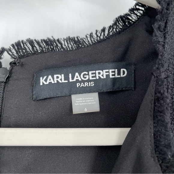 Karl Lagerfeld Sleeveless Black Tweed Dress Women’s Size 6 - Picture 10 of 12